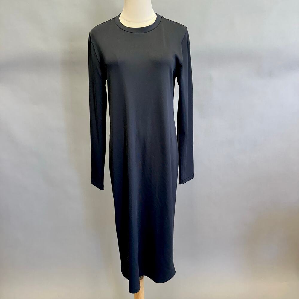 Rag & Bone Russo Black Crepe Midi Dress Long Sleeve Size Large